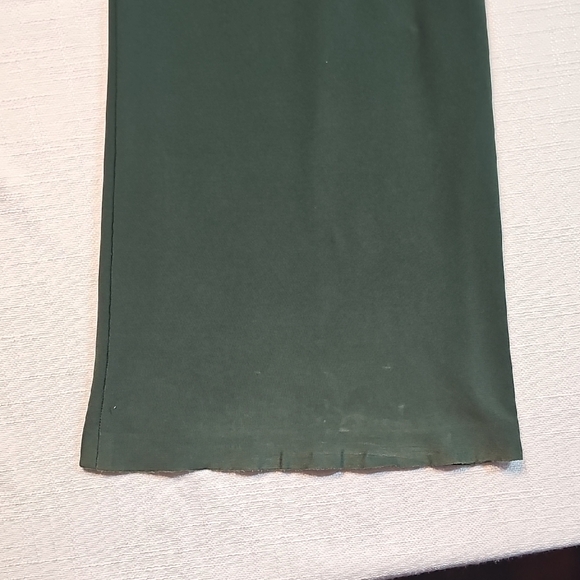Norma Kamali Boot Pant Flare Leggings High Waisted Olive Green Size L/36 Party - Picture 11 of 11